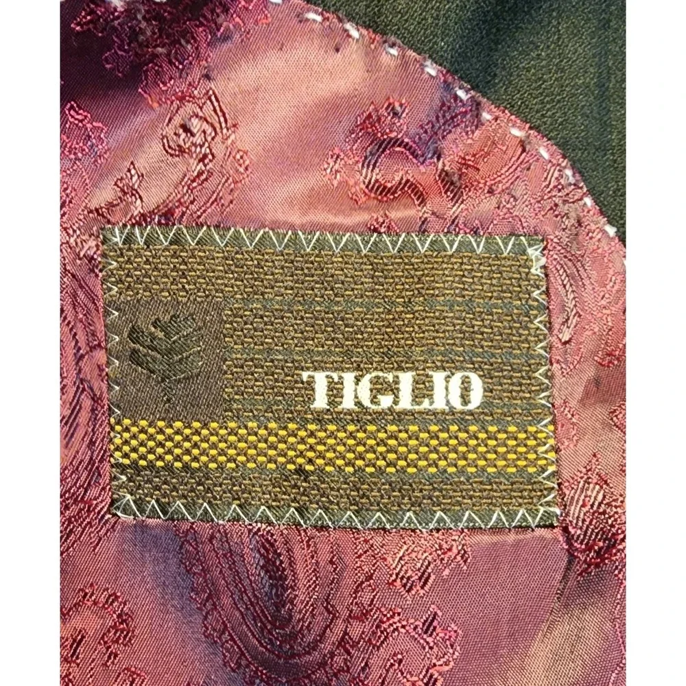 Tiglio Super 150's Wool Suit blazer 40R‎ 3 Button Black Jacket businessman